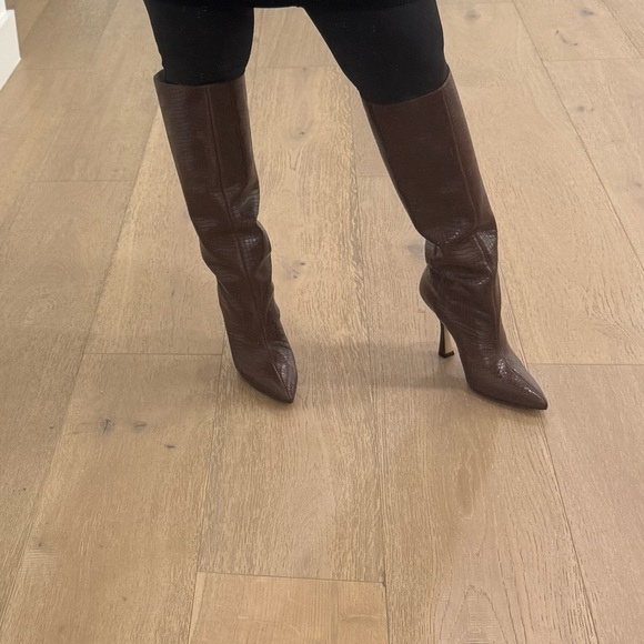Stuart weitzman parton boots croc brown size 7.5 - Picture 3 of 6